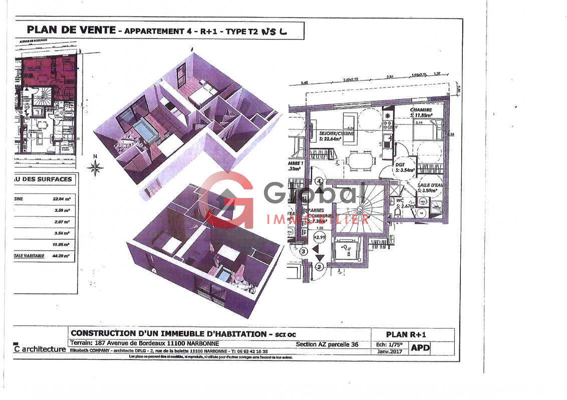 Vente Appartement 44m² 2 Pièces à Narbonne (11100) - Global Immobilier